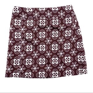 Ann Taylor loft brown & white skirt Sz 6